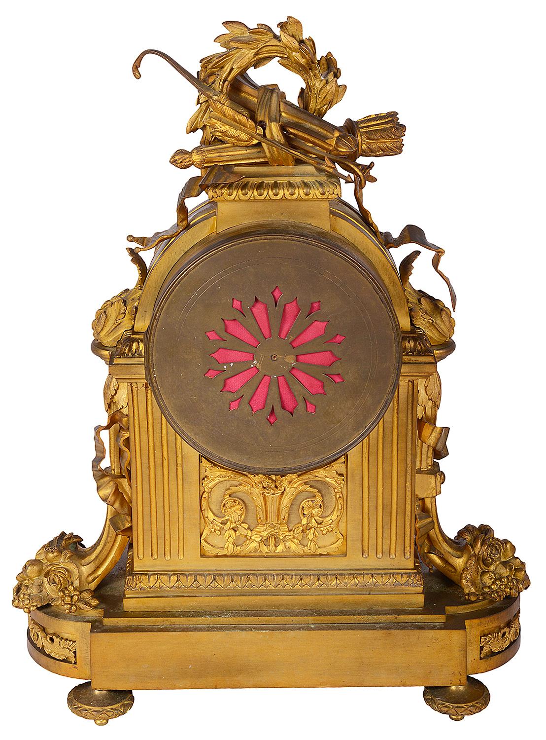 19th Century French Sevres Style Ormolu Mantel Clock 2