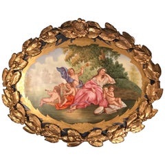 19th Century French Sevres Style Porcelain Plaque with Ormolu Frame