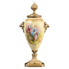 19th Century French Sèvres Style Porcelain Urn Candlestick, Signed P. Philippot