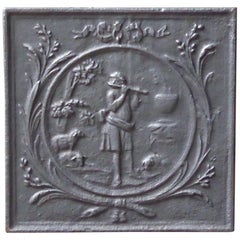 19th Century French 'Shepherd with Flute' Fireback