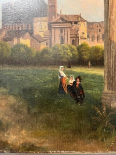 19th Century Original Painting, Ruins in the Roman Forum
