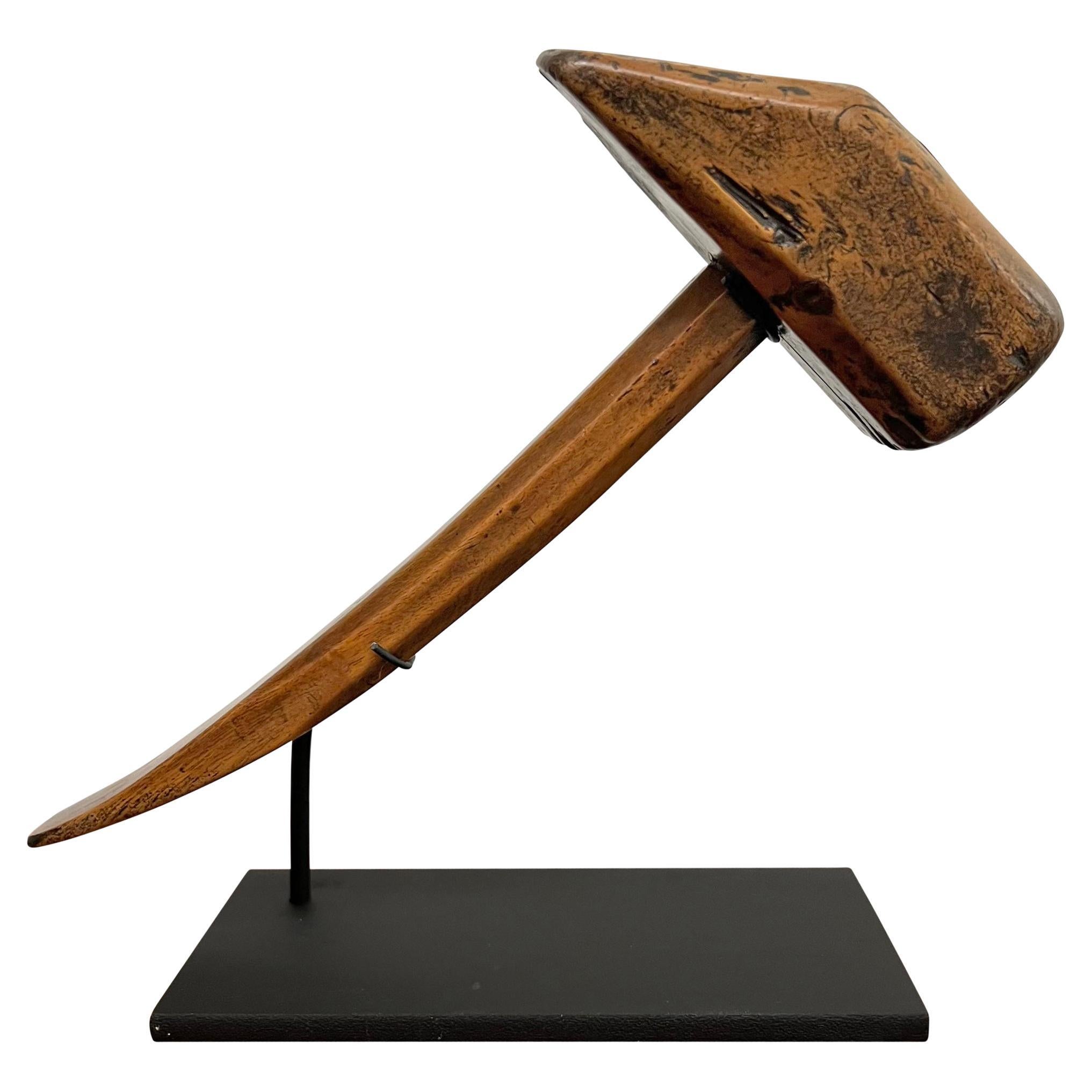 19th Century French Shoe Cobbler's Mallet on Custom Mount