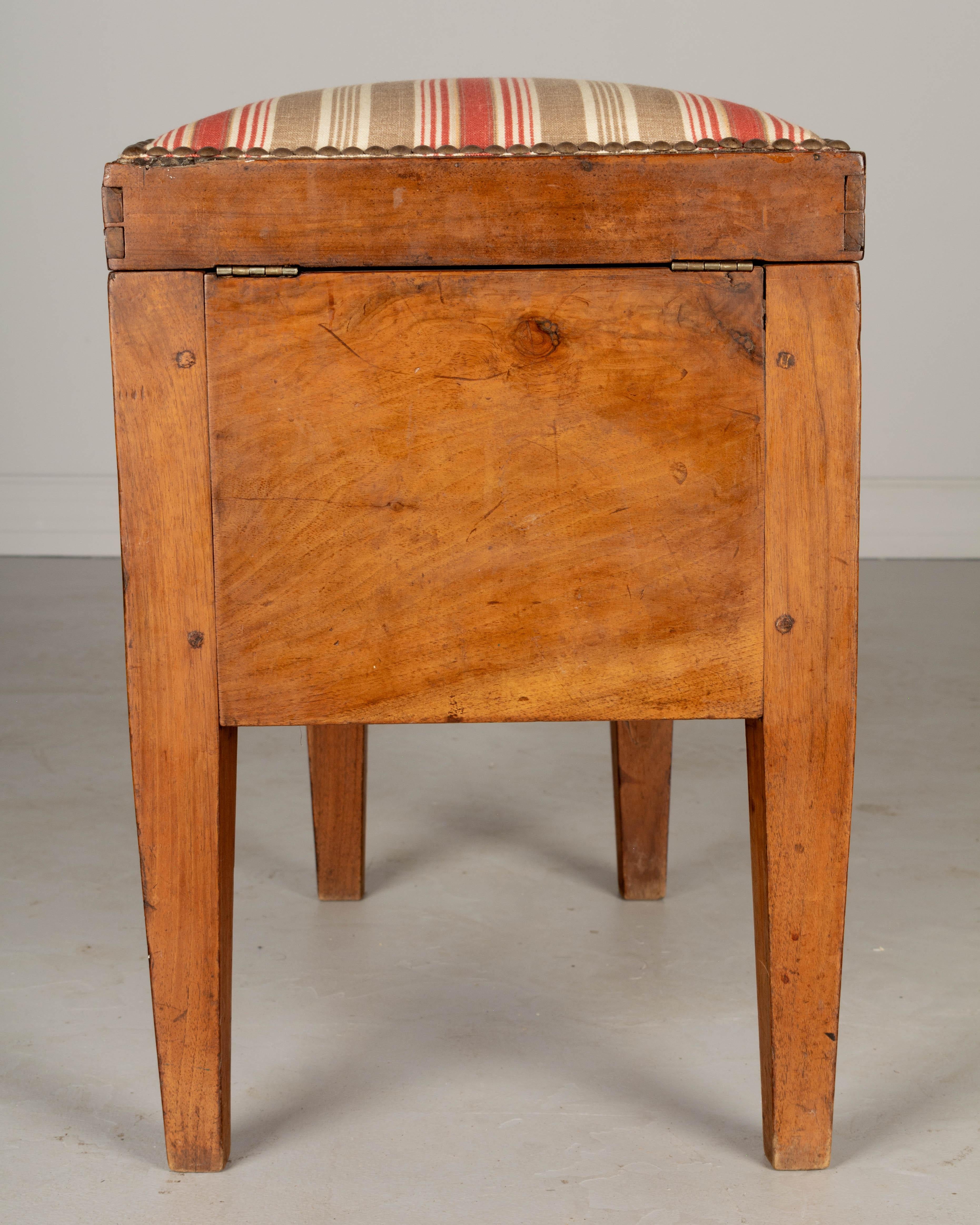 Upholstery 19th Century French Shoe Shine Stool For Sale