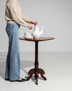 19th Century French Side Table in Chocolate Mahogany, Antique Design