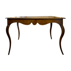 19th Century French Side Table with Scalloped Apron, Cabriole Legs