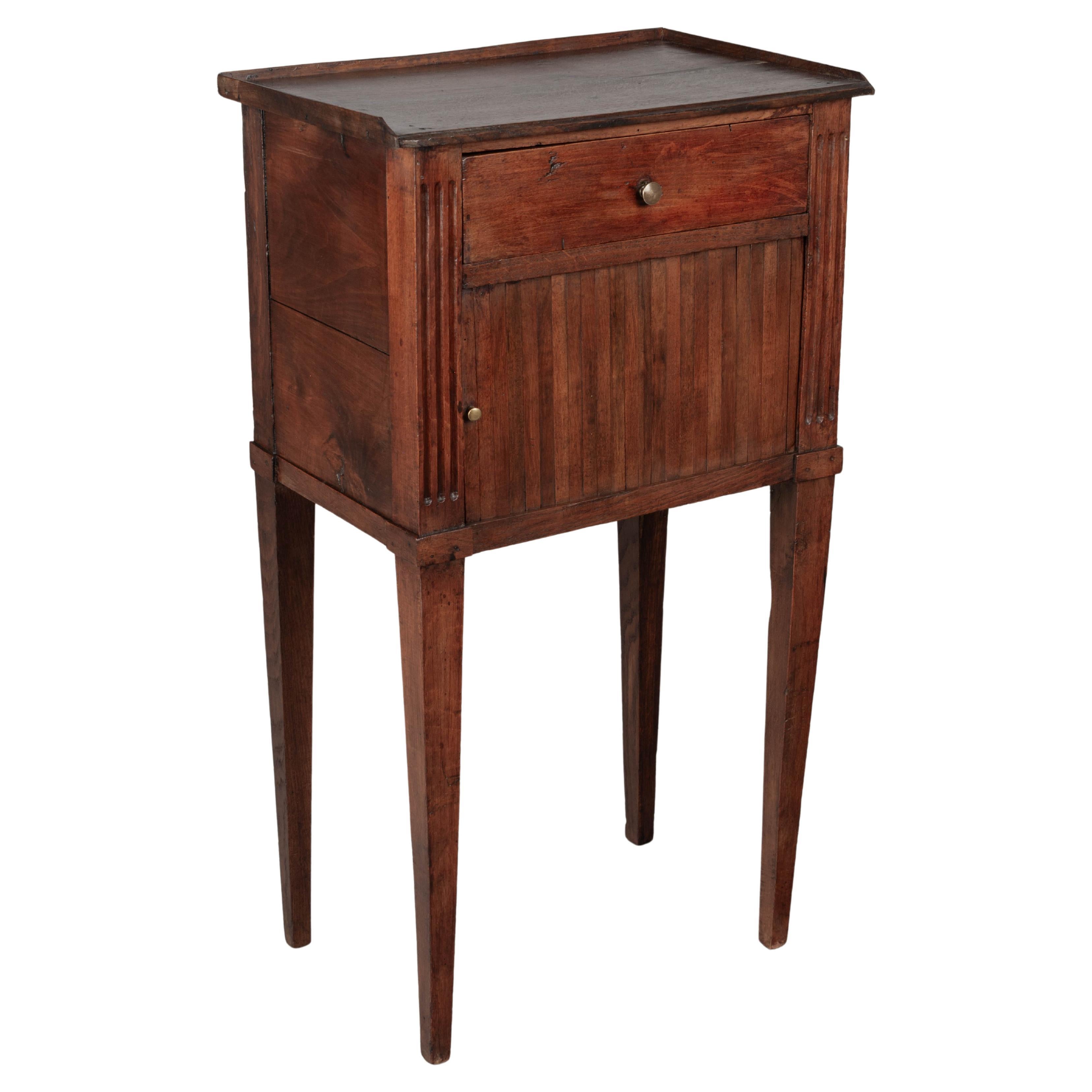 19th Century French Side Table with Tambour Door