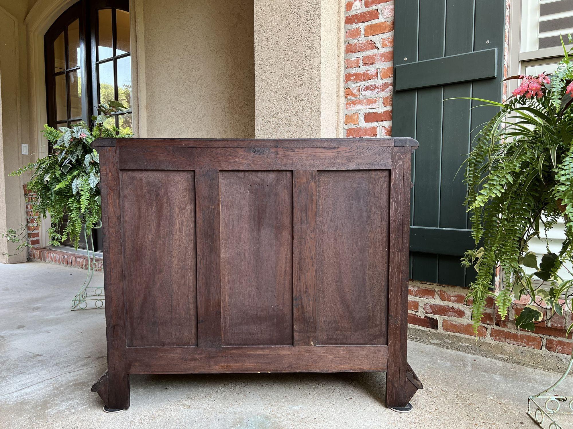 19th century French Sideboard Cabinet Buffet Black Forest Hunt Barley Twist Oak 6