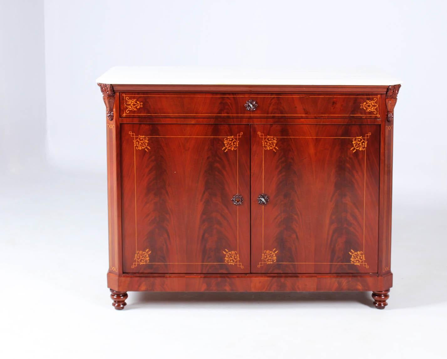 19th Century French Sideboard, Mahogany with Marble Top, Charles X, circa 1840 4