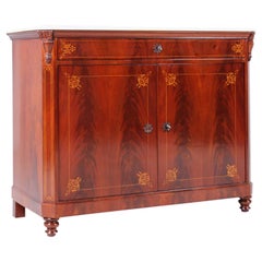 19th Century French Sideboard, Mahogany with Marble Top, Charles X, circa 1840