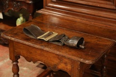 19th Century French Signed Cow Bell with Original Leather Collar & Bronze Buckle