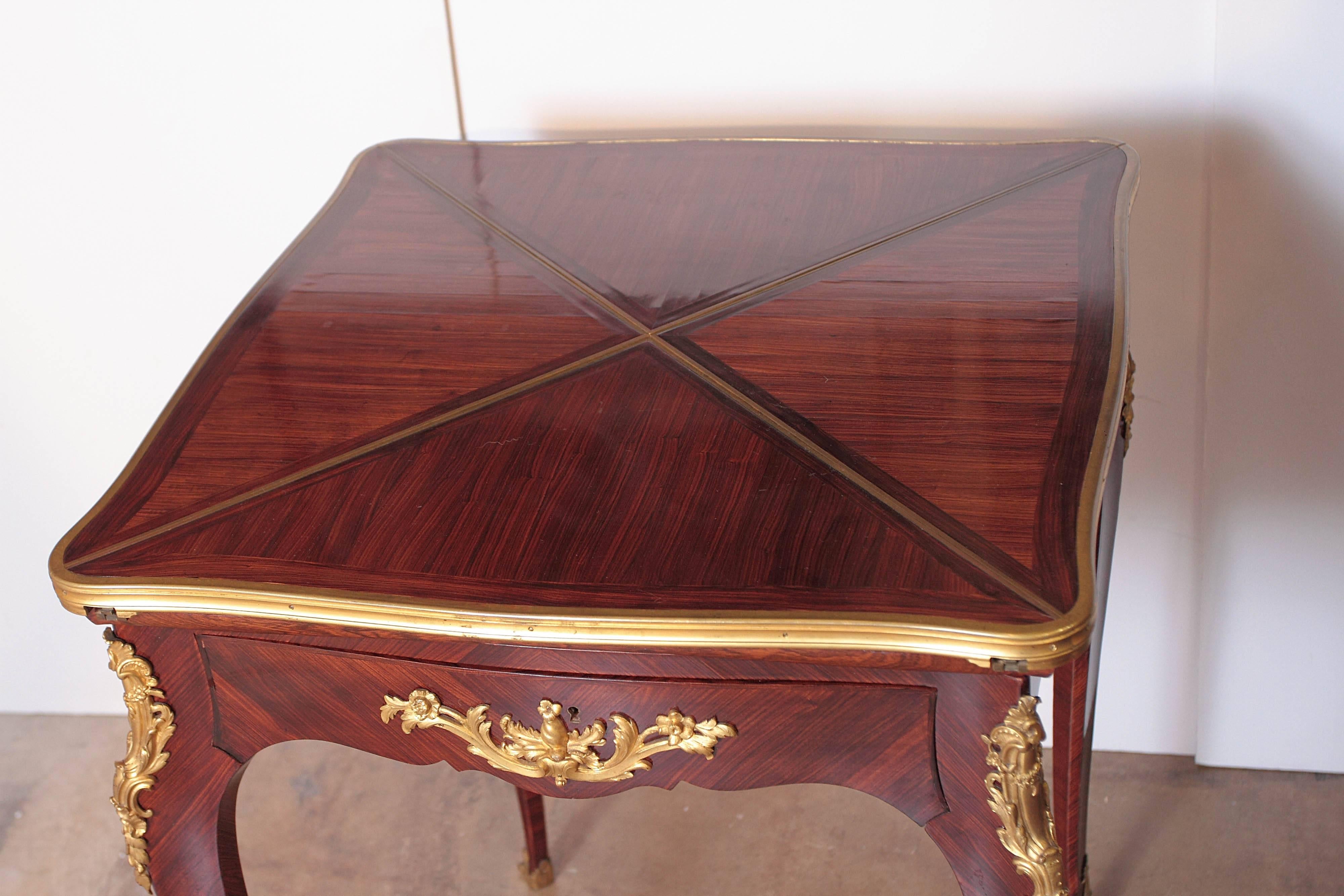 Louis XV 19th Century French Signed P Sormani Envelope Game Table