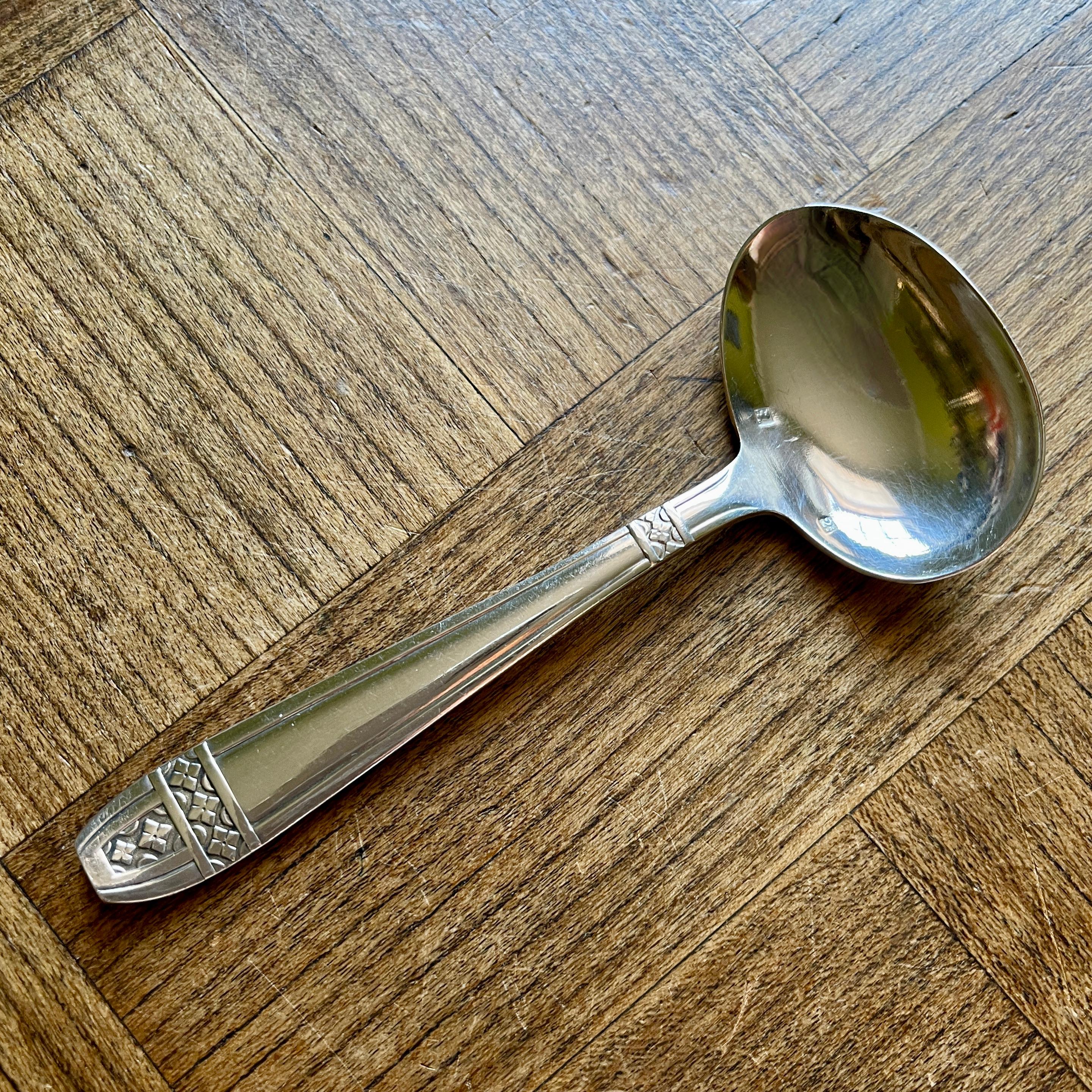 From France, an Absinthe sugar spoon, marked by Charles Plantier & Victor Georgian, circa 1889-1902.

These spoons were used in French bistros, bars, and cafes, in the ritual of drinking the addictive beverage called, ‘la fée verte’ – the green