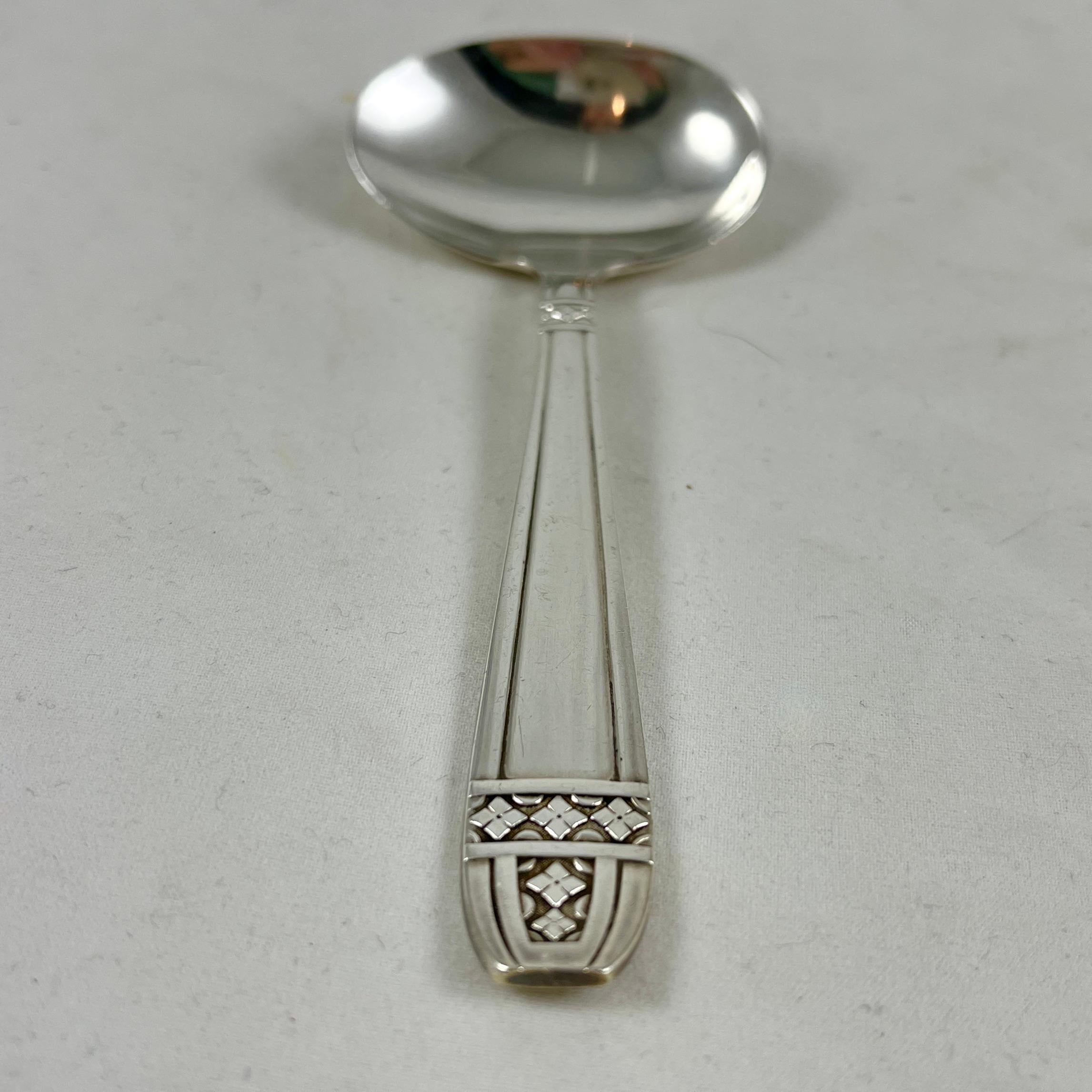 Metalwork 19th Century French Silver Absinthe Sugar Melting Spoon