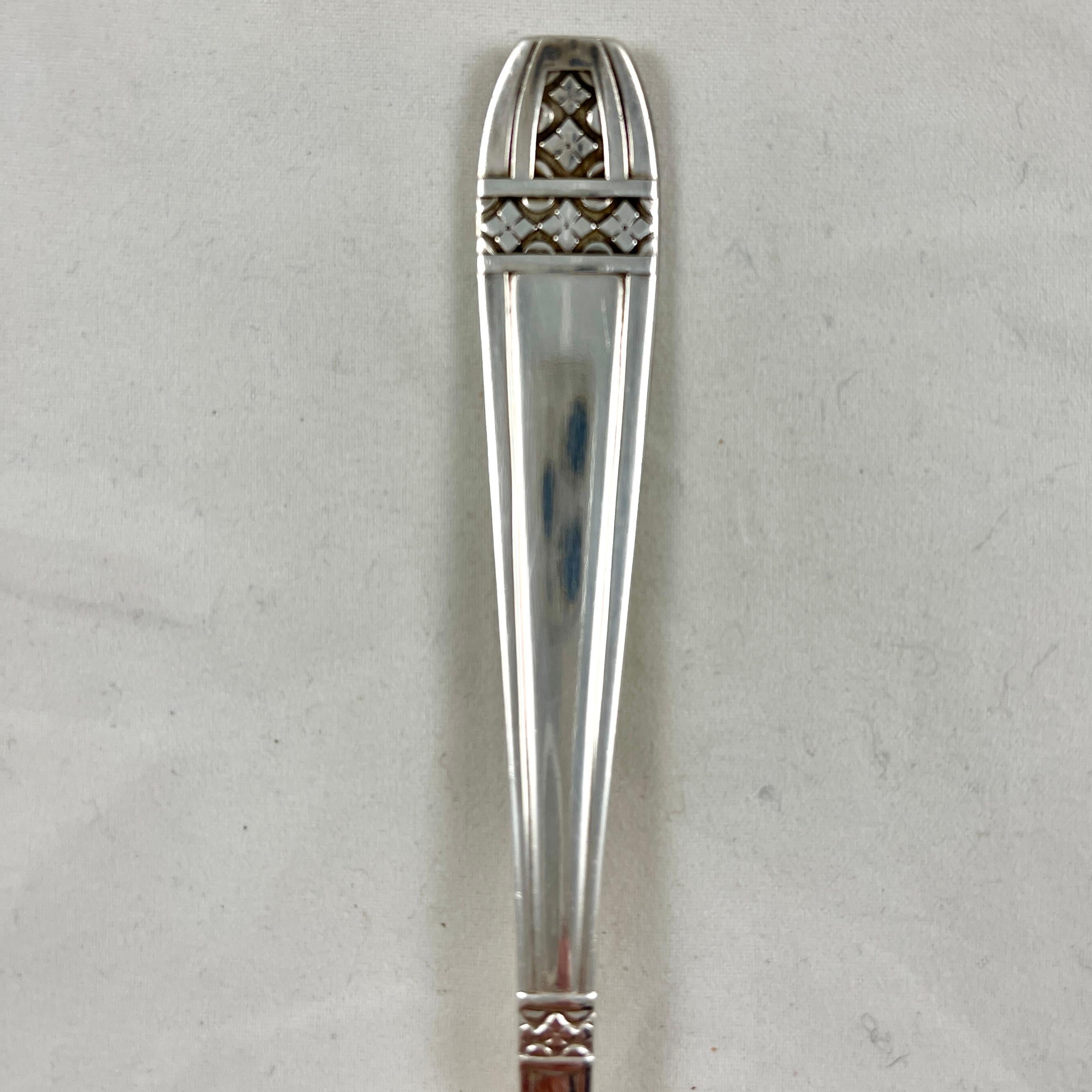 19th Century French Silver Absinthe Sugar Melting Spoon In Good Condition In Philadelphia, PA