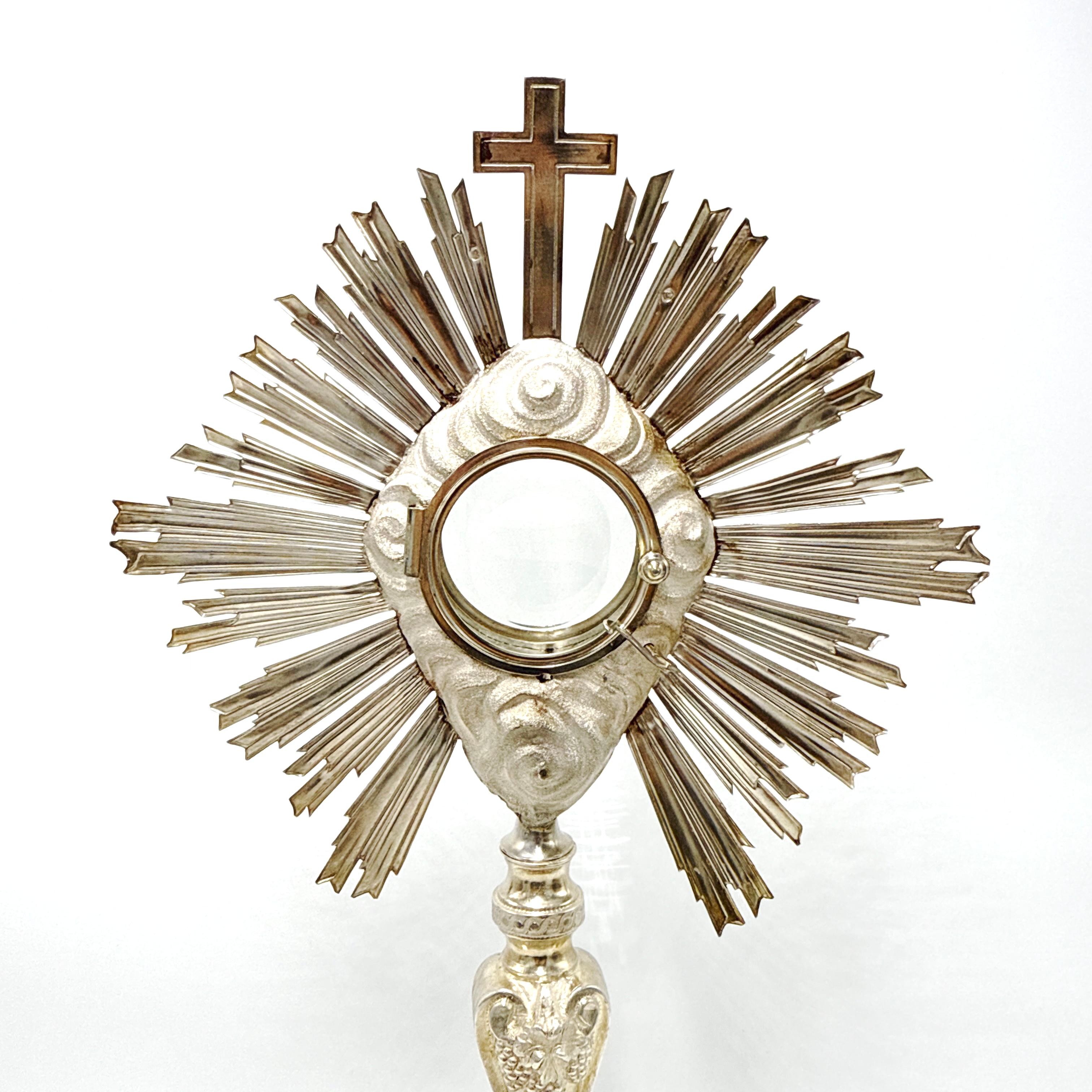 Argent Ostensoir français en argent et en bronze du XIXe siècle en vente