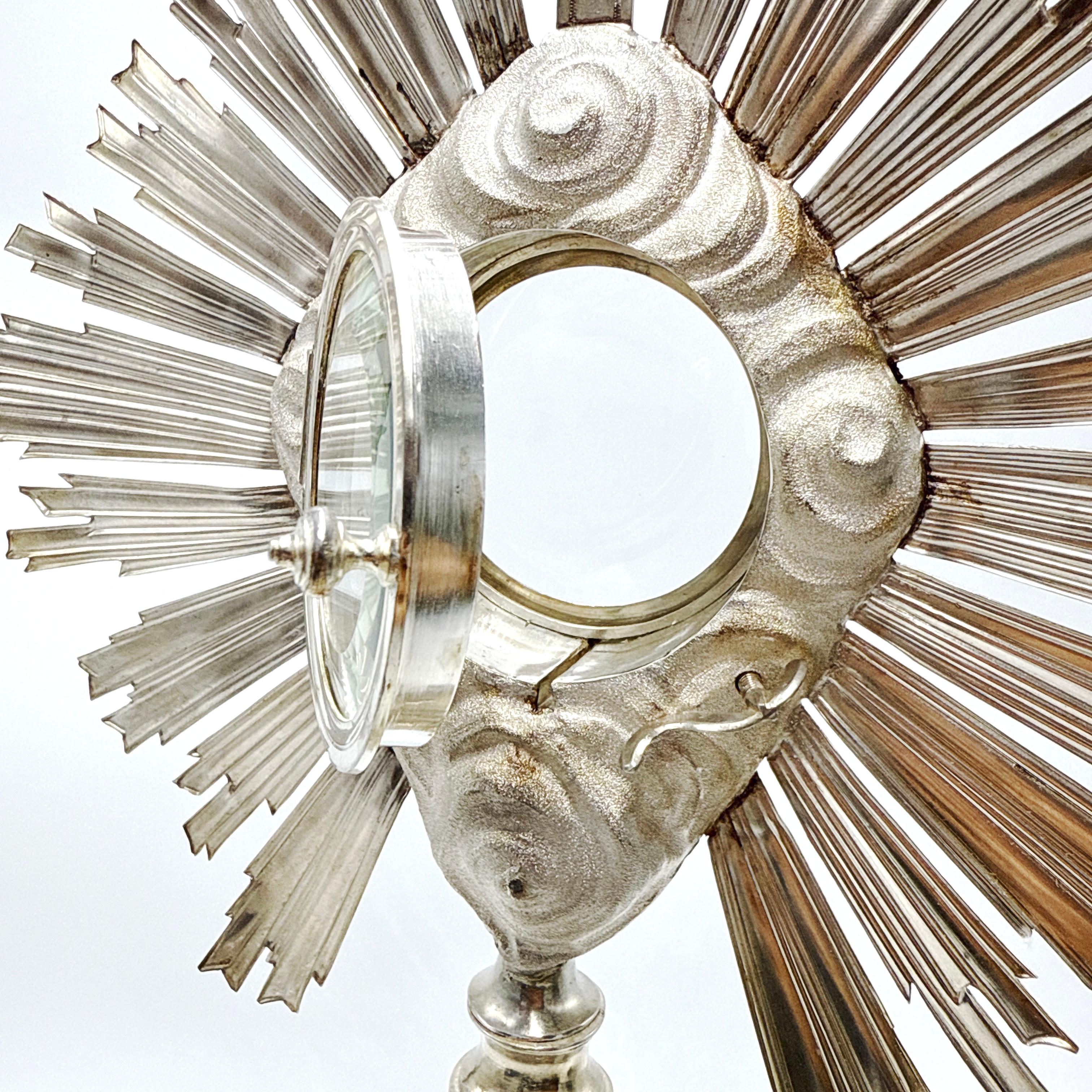 Ostensoir français en argent et en bronze du XIXe siècle en vente 2