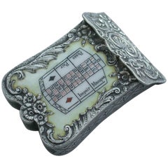 19th Century French Silver and Enamel Roulette Table Vesta Case, circa 1900