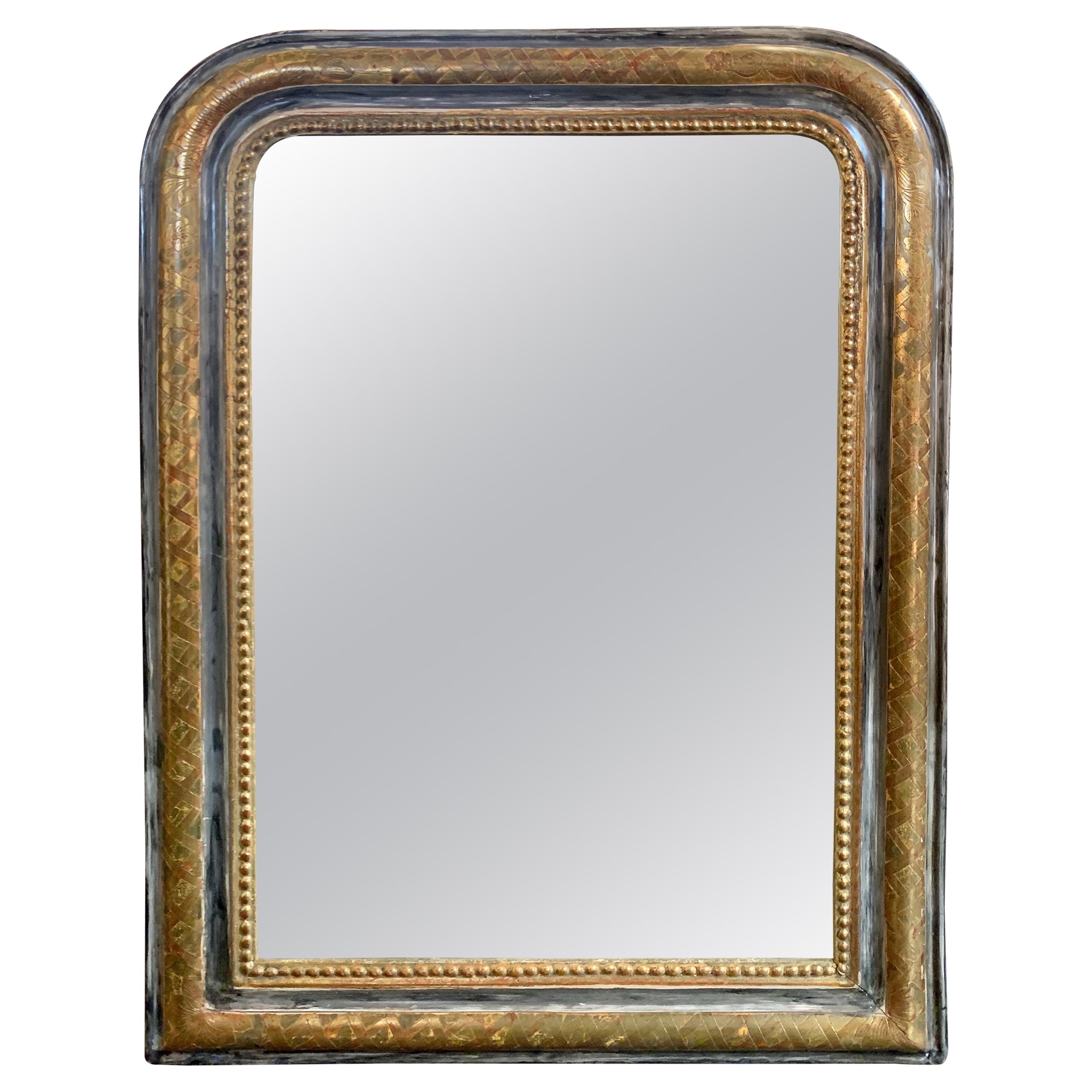 19th Century French Silver and Gold Louis Philippe Mirror
