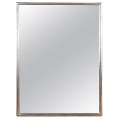 Antique 19th Century, French, Silver Bistro Mirror