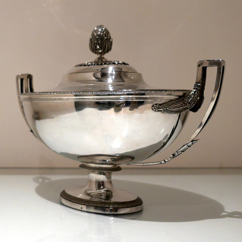 19th Century French Silver Empire Soup Tureen Paris circa 1820 Sixte-Simon Rion 4