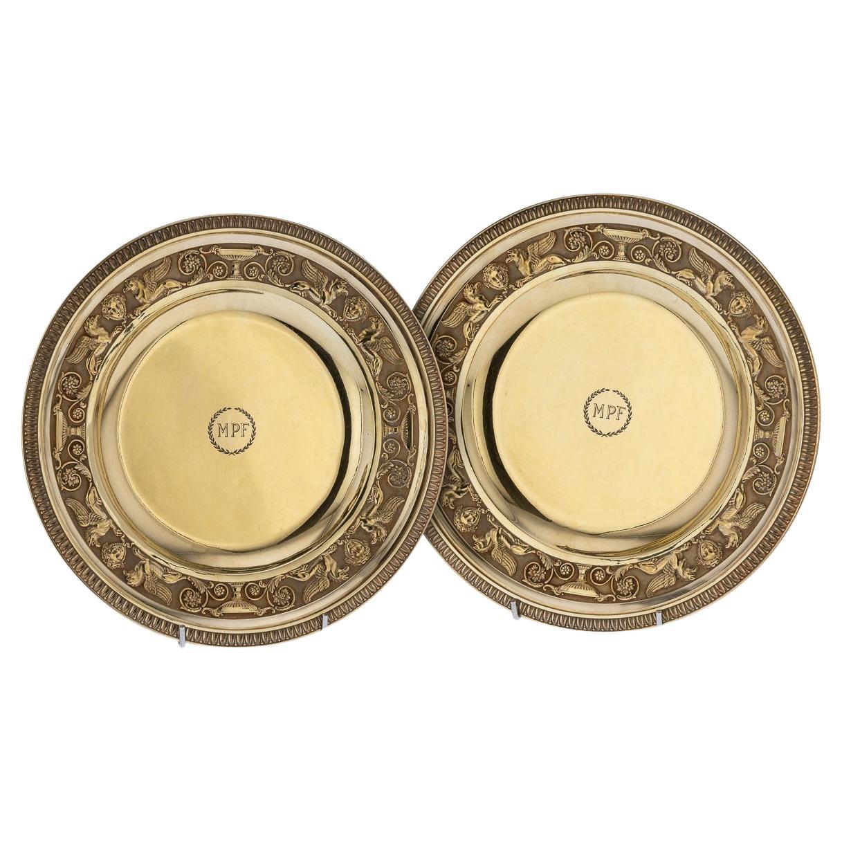 19th Century French Silver-Gilt Pair of Dishes, Odiot, circa 1890 For Sale