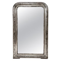 Specchio medio in argento francese del XIX secolo, stile Louis Philippe