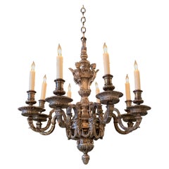 19th Century French Silver Over Bronze 8-Light Chandelier
