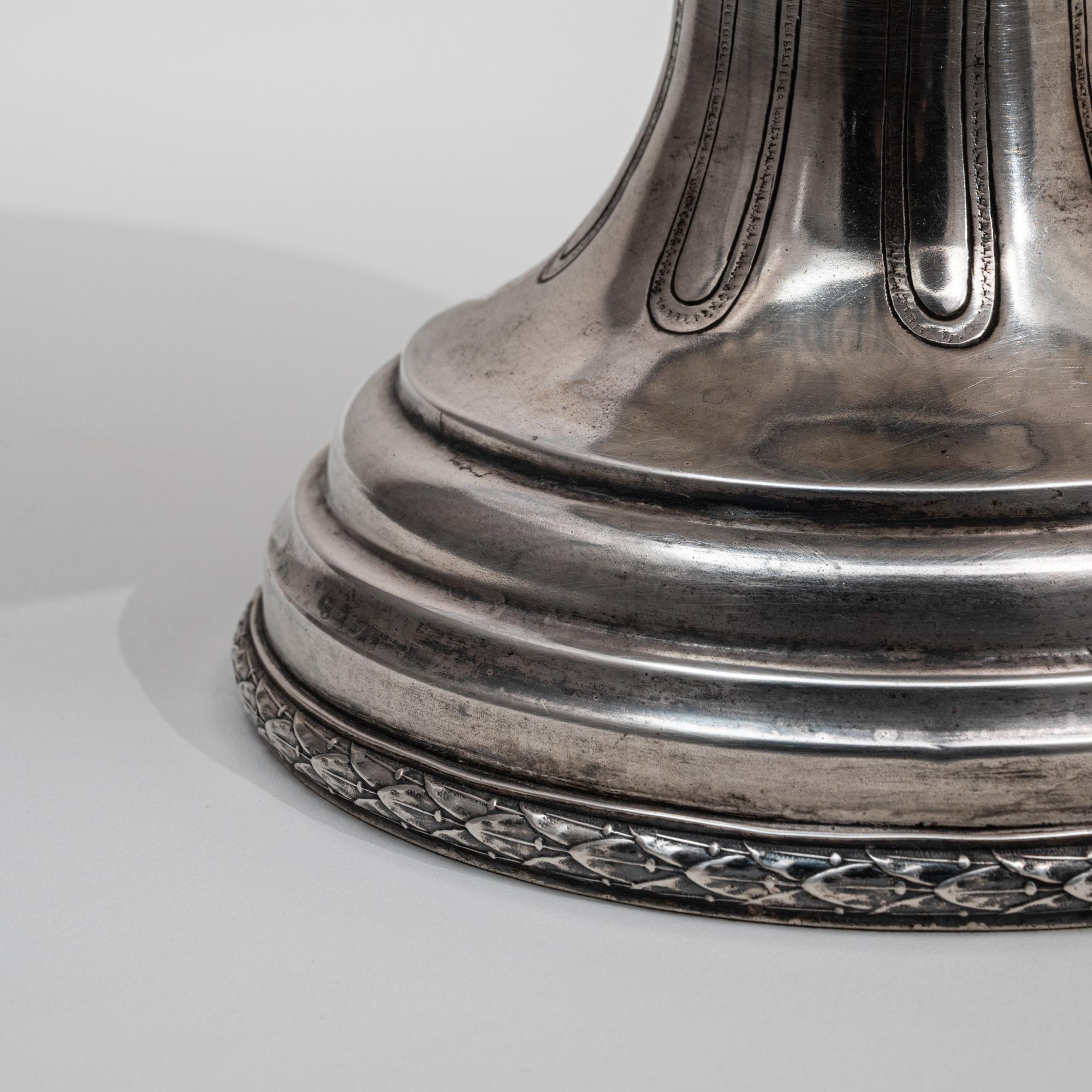 Calice francese del XIX secolo placcato in argento con coperchio in vendita 6