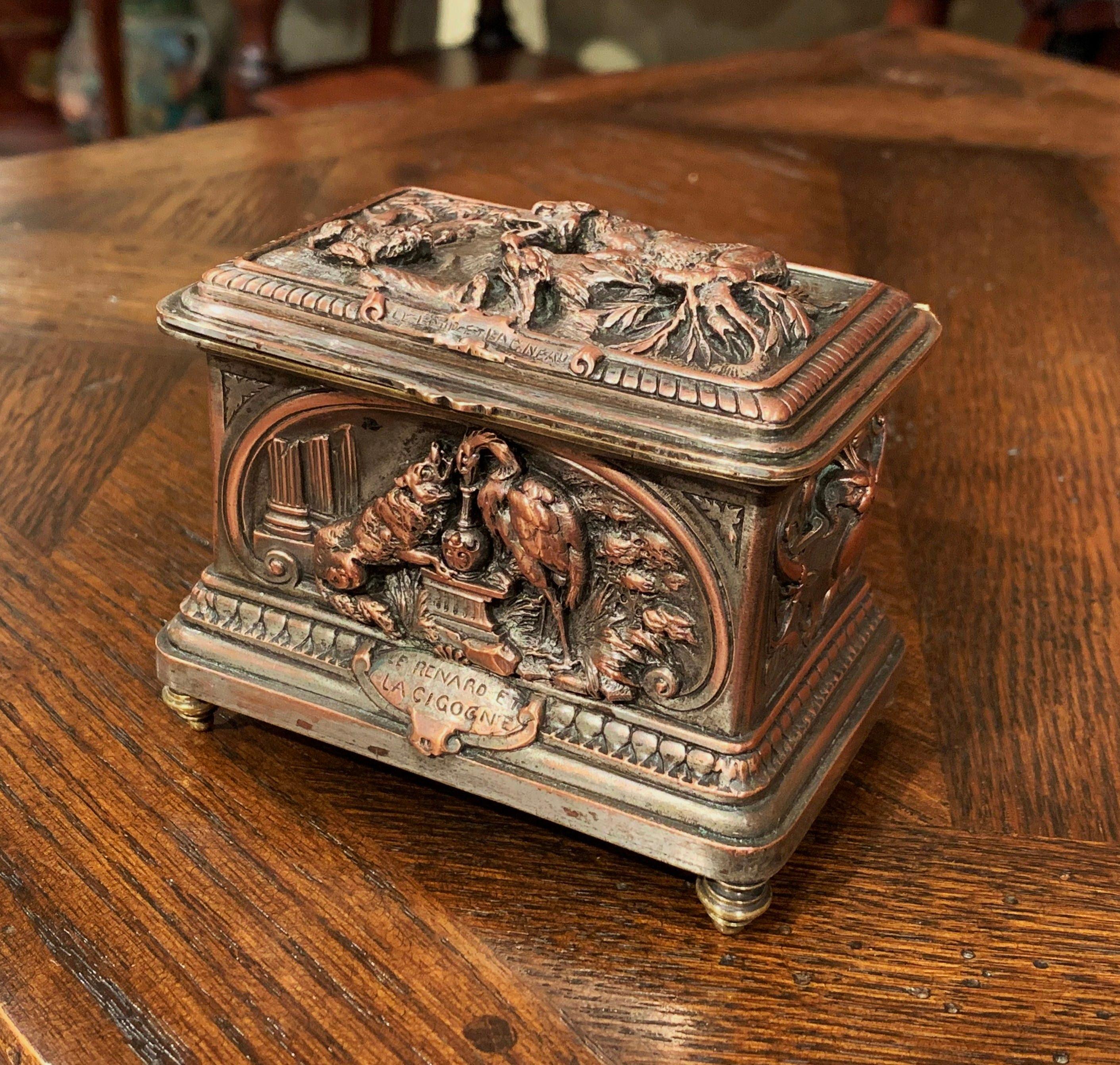 antique copper jewelry box