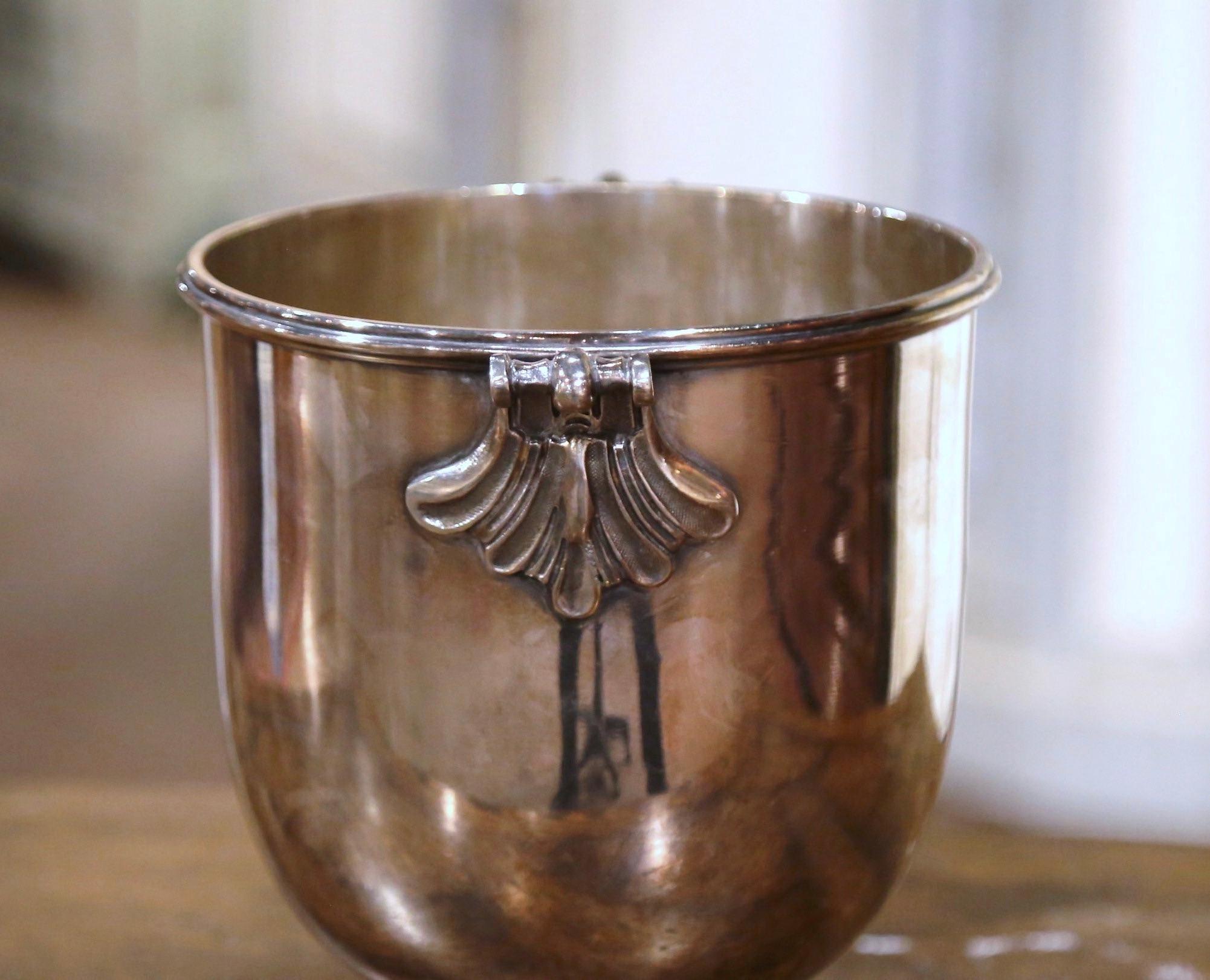 Louis XIV 19th Century French Silver Plated over Brass Champagne or Wine Cooler Bucket