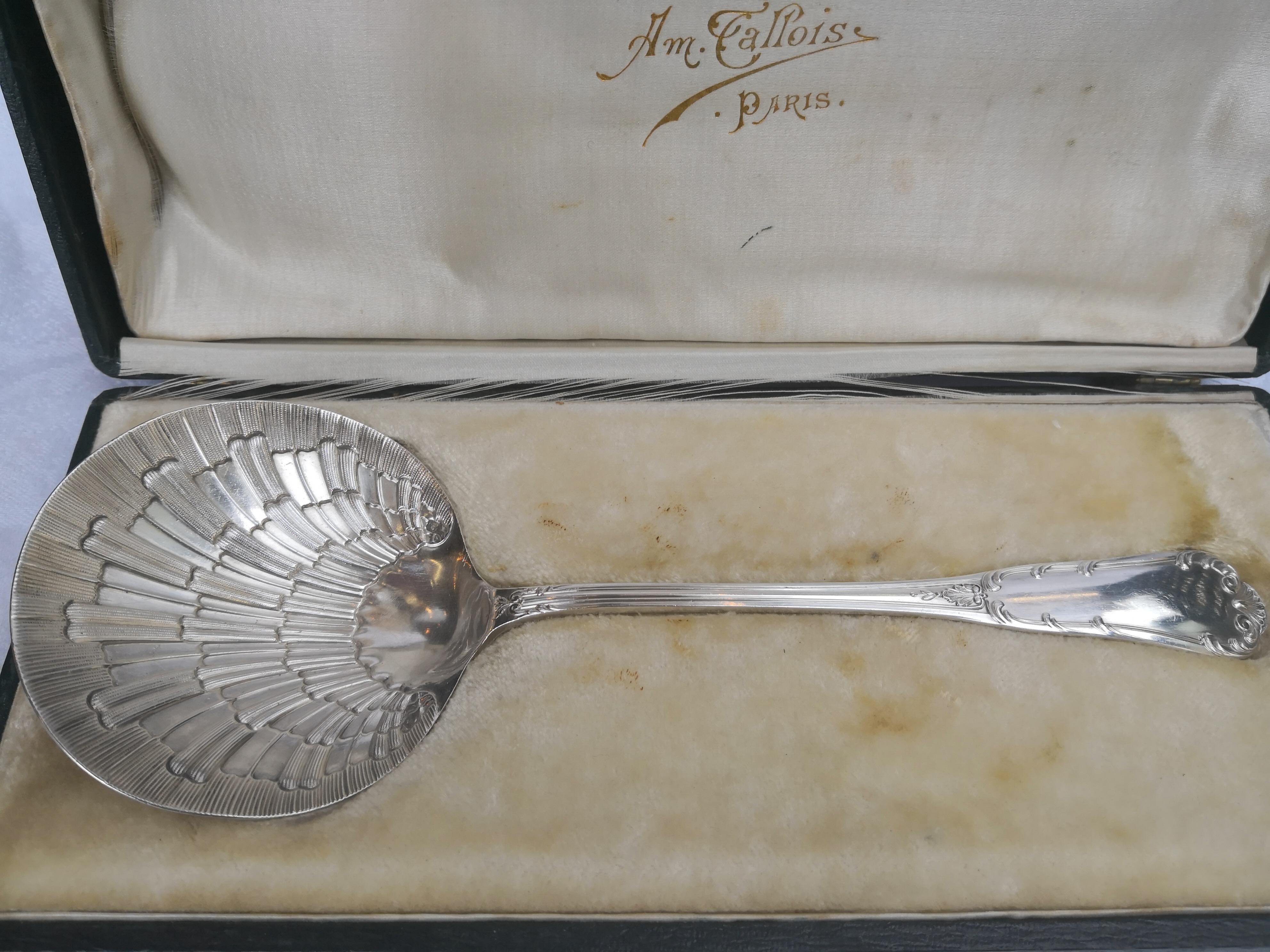 19th Century French Silver Serving Spoon Tallois 2