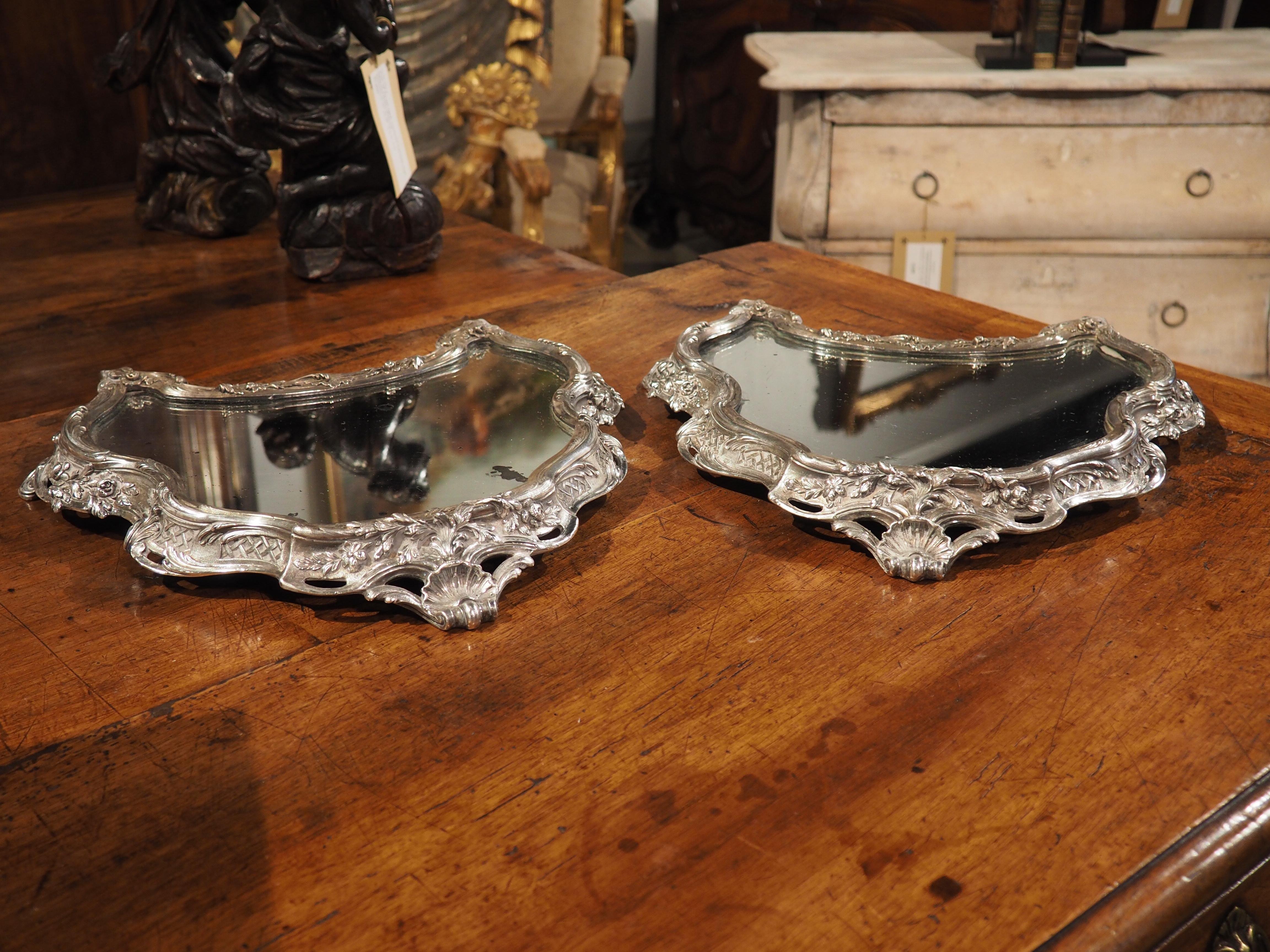 19th Century French Silvered Bronze 2-Piece Surtout de Table For Sale 5
