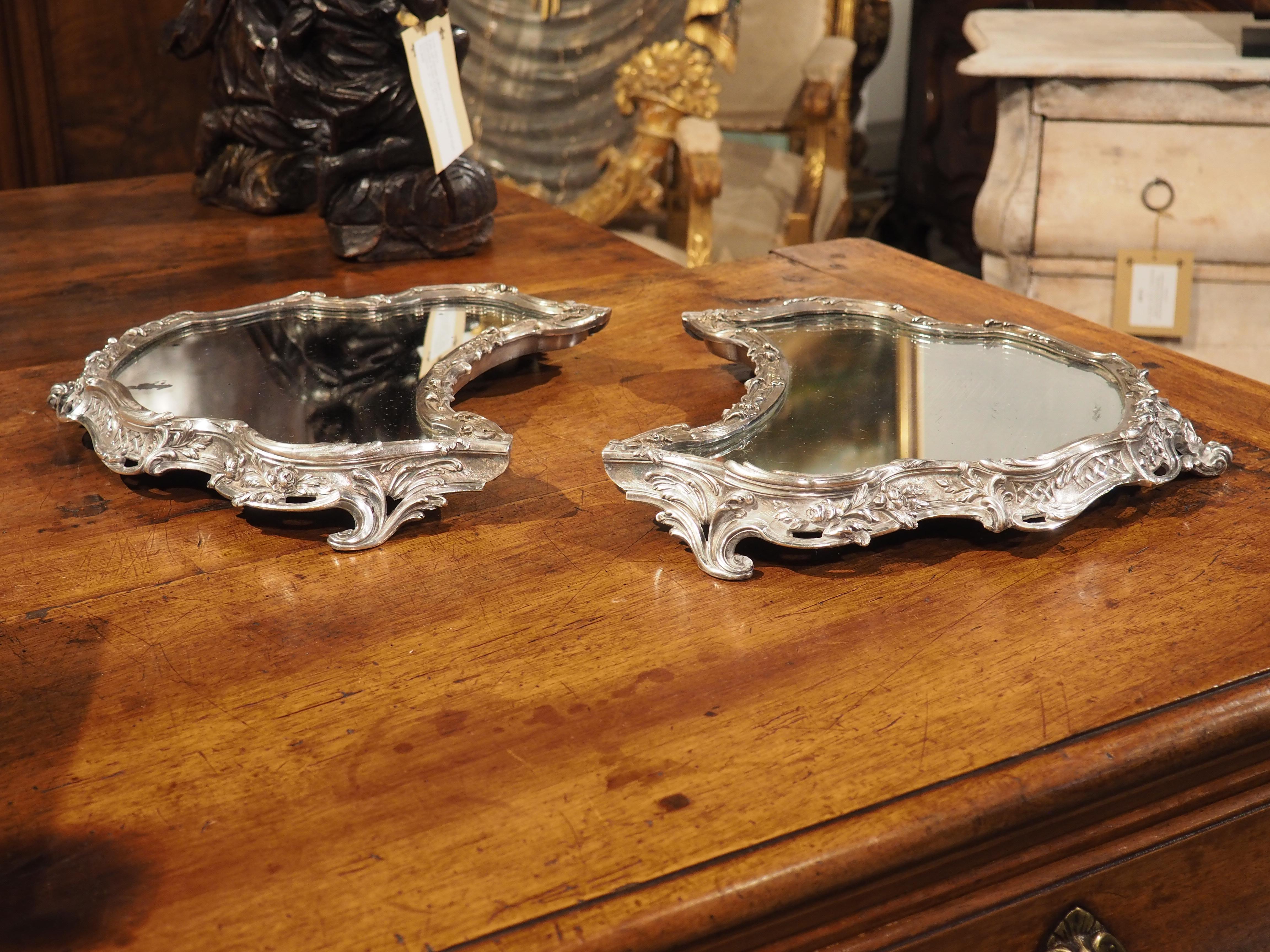 19th Century French Silvered Bronze 2-Piece Surtout de Table In Good Condition For Sale In Dallas, TX