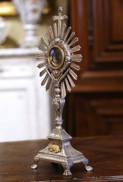 19th Century French Silvered Bronze Catholic Monstrance "Ostensoir"