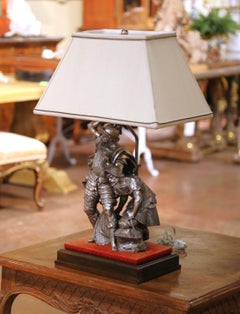 19th Century French Silvered Bronze Figural Sculpture Mounted as Table Lamp
