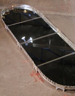 19th Century French Silvered Bronze Four-Piece Mirrored "Surtout de Table"