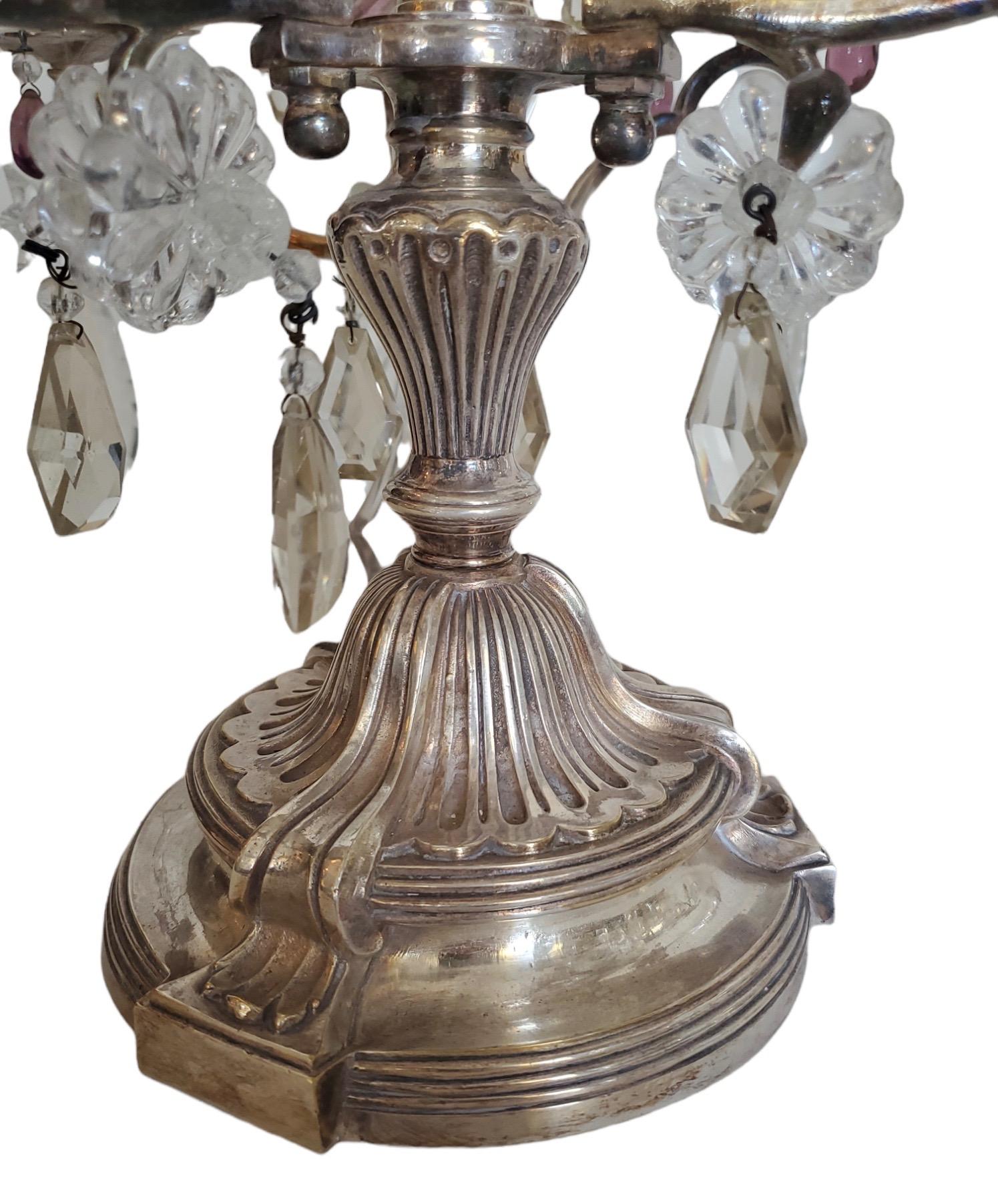 Neoclassical 19th Century French Silvered Bronze Girondols For Sale