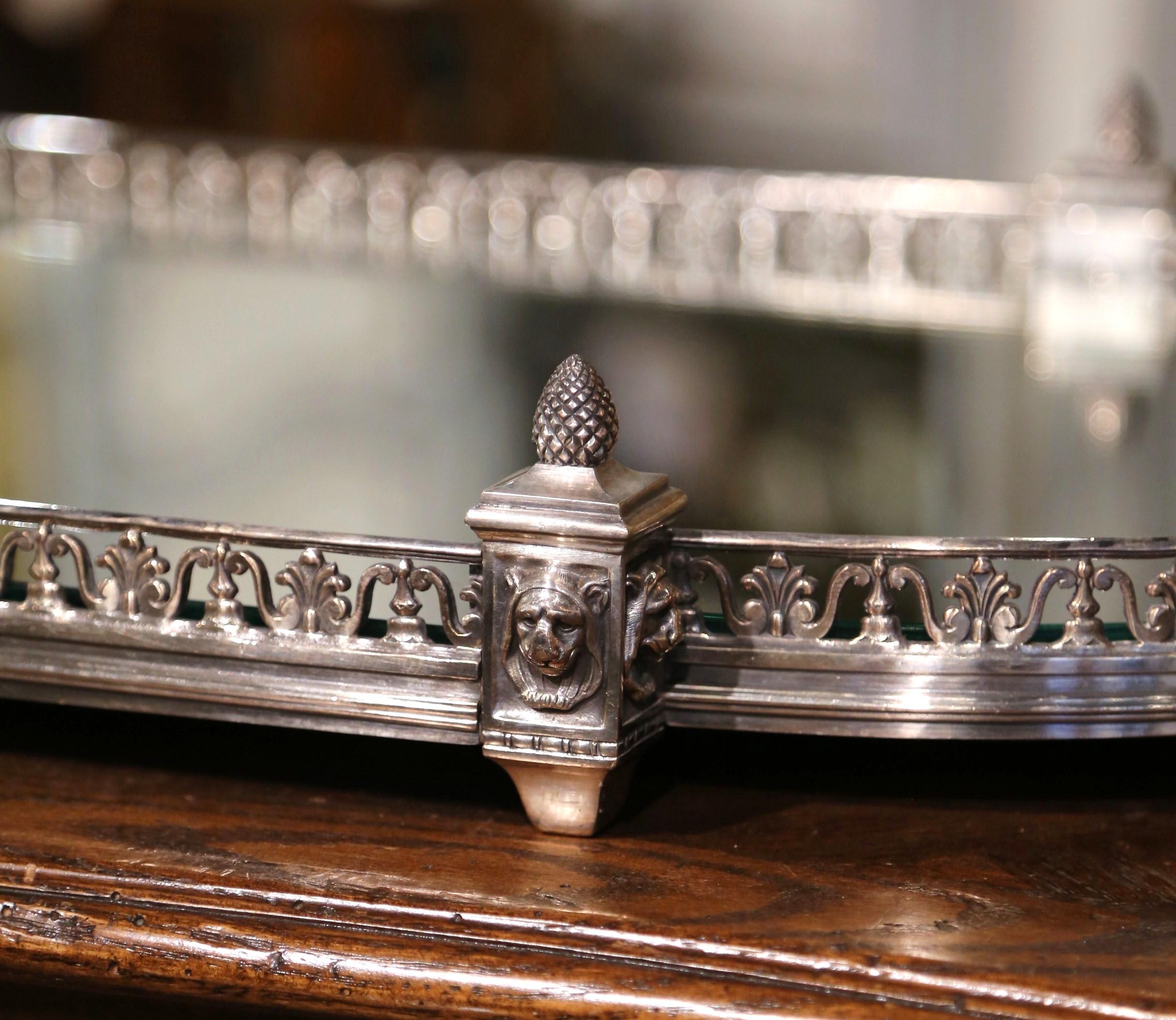  Französischer versilberter Bronze-Tisch „Surtout de Table“ aus Christofle aus dem 19. Jahrhundert, verspiegelt im Angebot 2