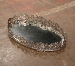 19th Century French Silvered Bronze Mirrored "Surtout de Table" with Cherubs