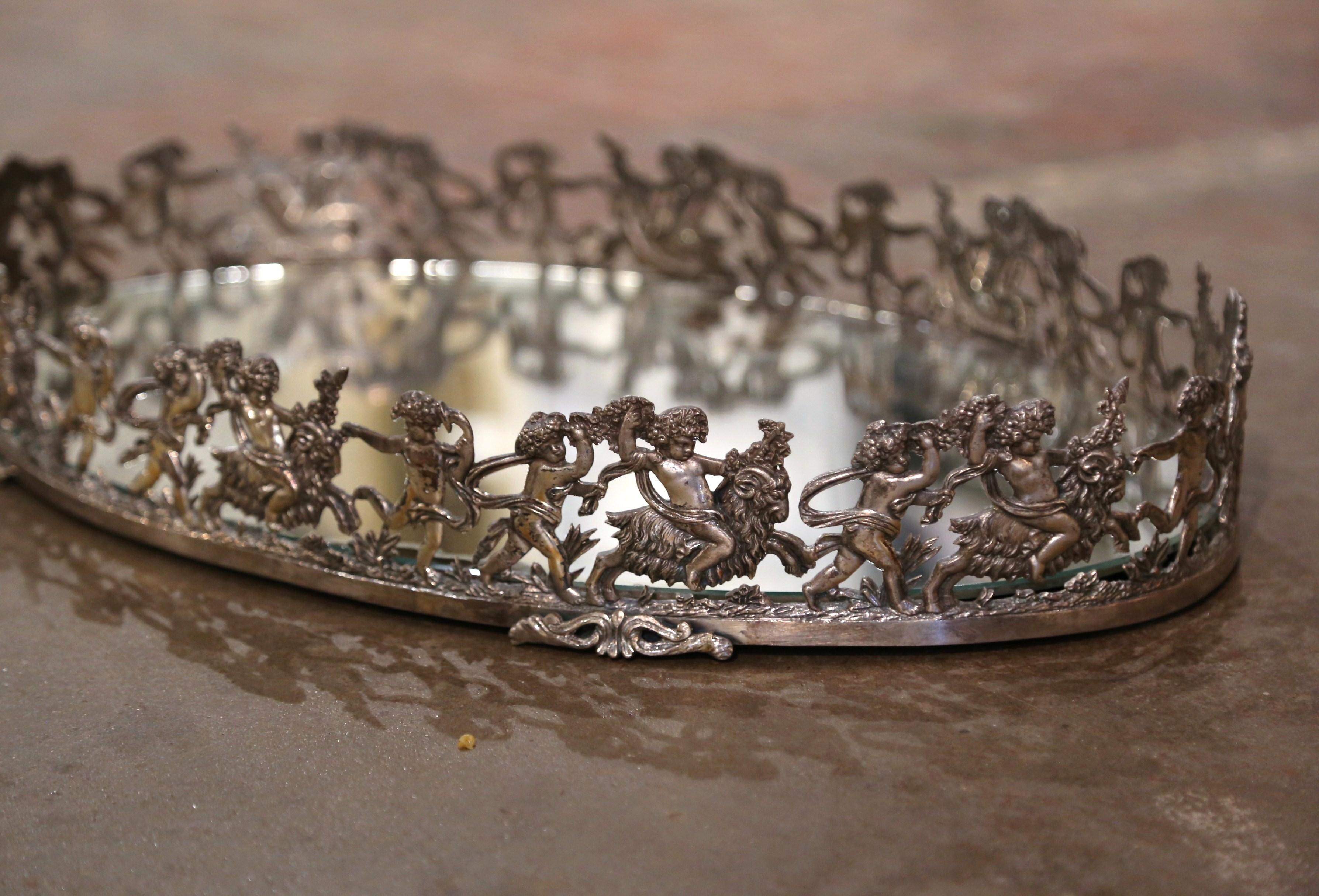 Hand-Crafted  19th Century French Silvered Bronze Mirrored 