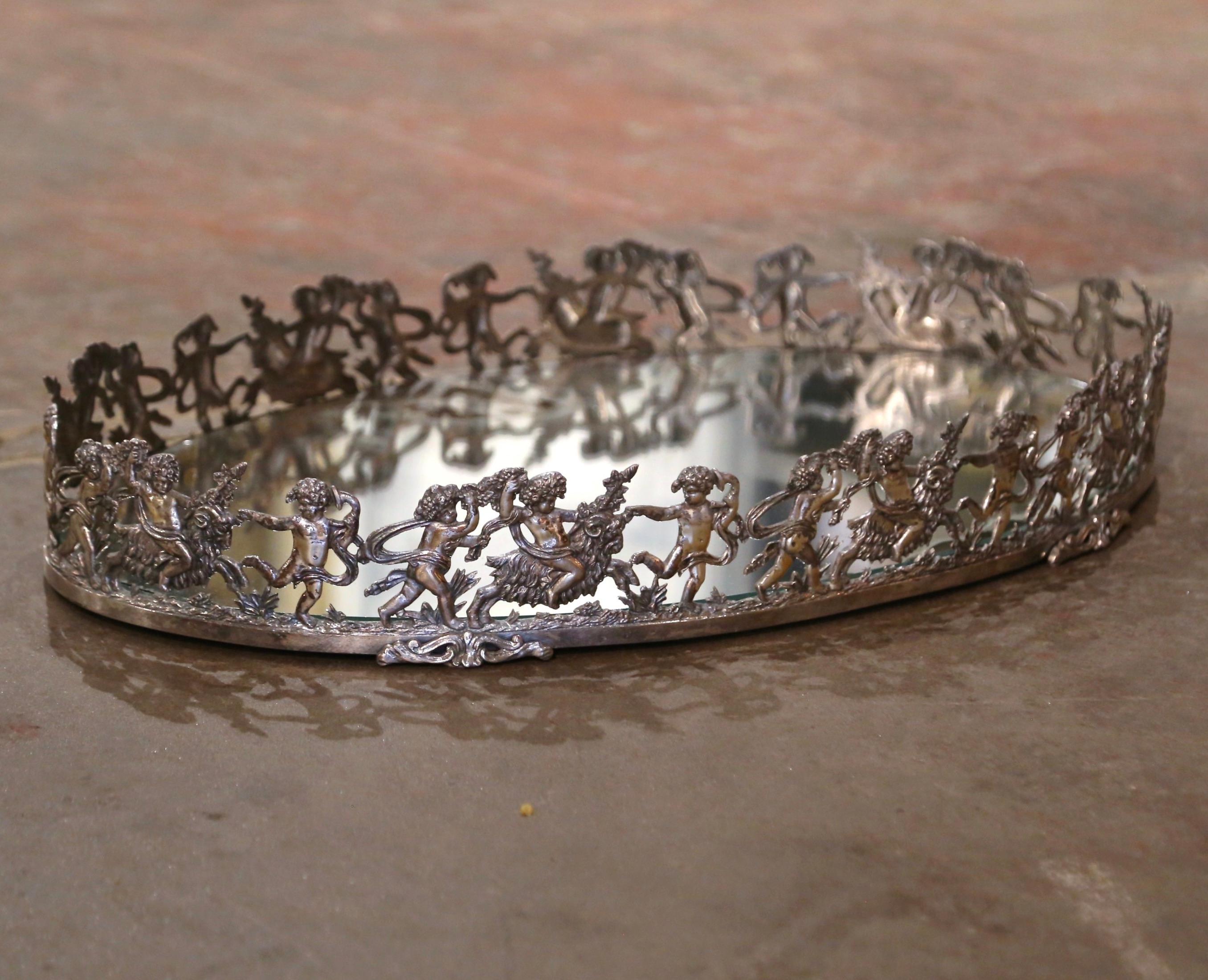  19th Century French Silvered Bronze Mirrored 