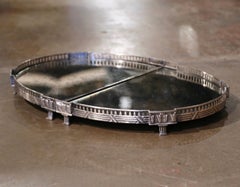 19th Century French Silvered Bronze & Mirrored Two-Piece "Surtout de Table"