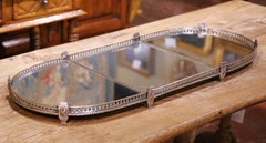 "Surtout de Table" francese del XIX secolo in bronzo argentato e specchio a due pezzi