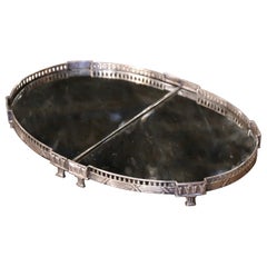 19th Century French Silvered Bronze & Mirrored Two-Piece "Surtout de Table"