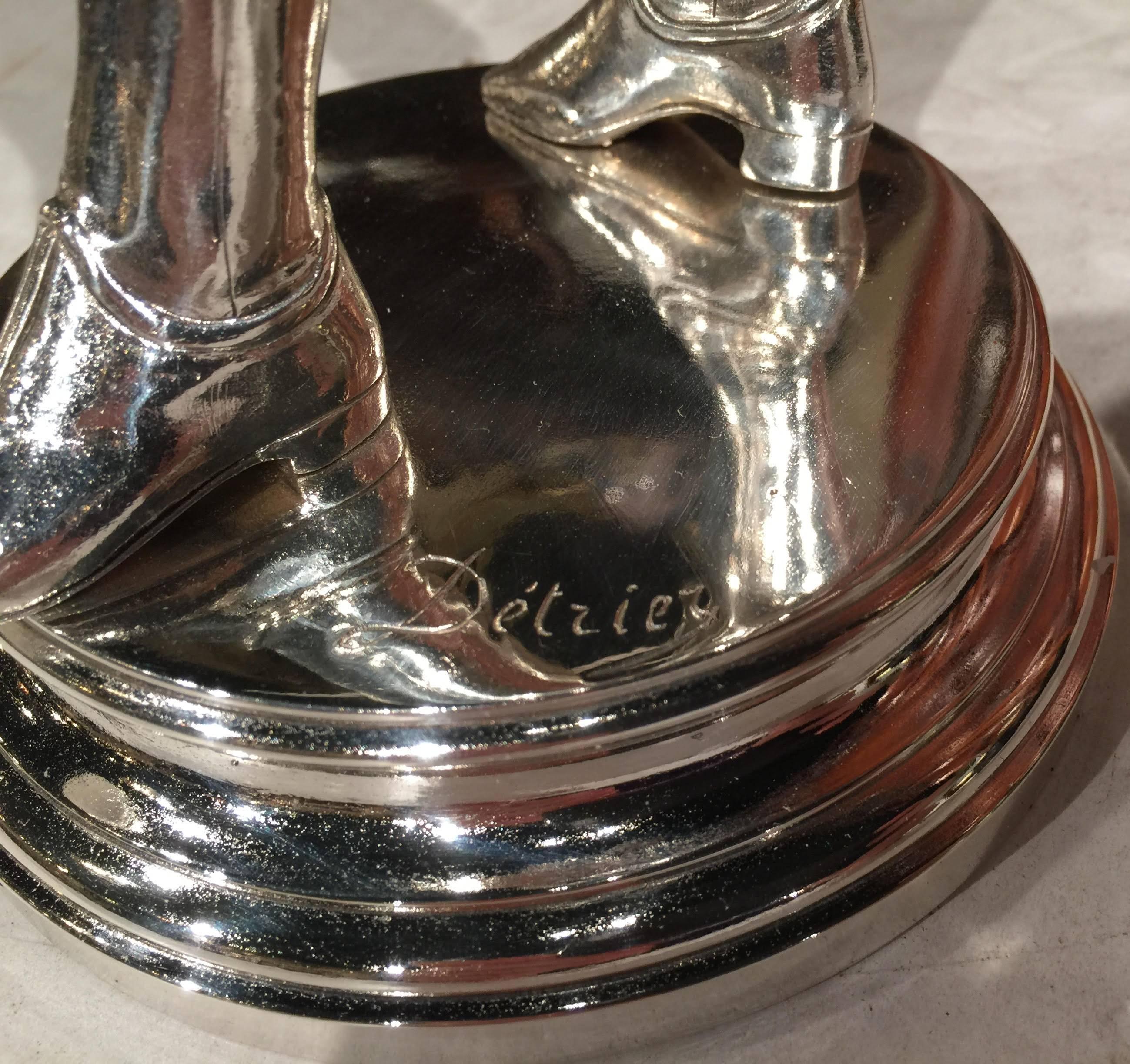 Silver Plate 19th Century French Silvered Bronze Sculpture 