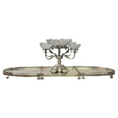 19th Century French Silvered Bronze Three-Piece "Surtout de Table" Plateau