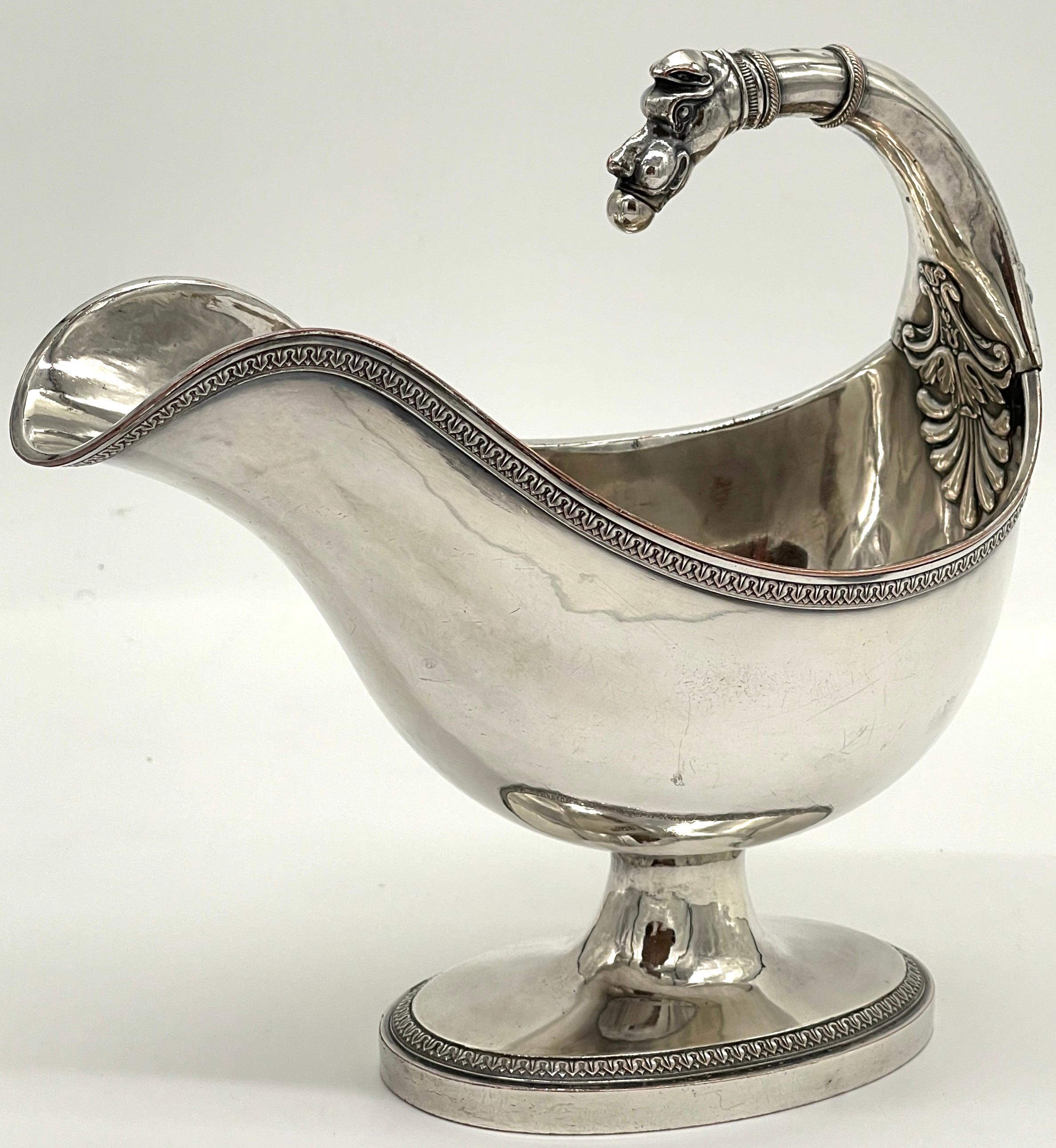 19th Century French Silverplated Christofle Style Dog Motif Gravy/ Sauce Boat 4