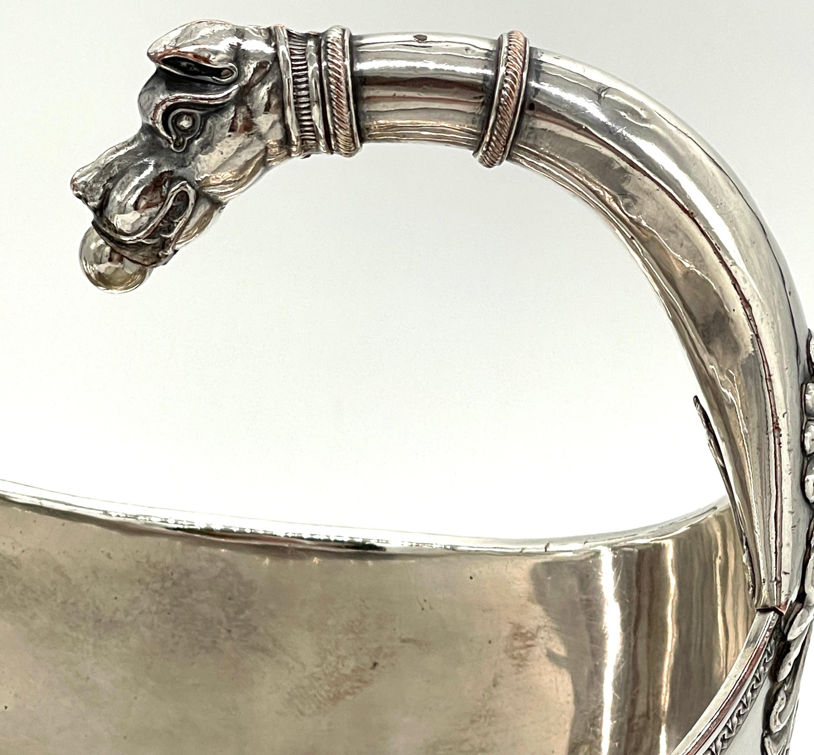 19th Century French Silverplated Christofle Style Dog Motif Gravy/ Sauce Boat In Good Condition In West Palm Beach, FL