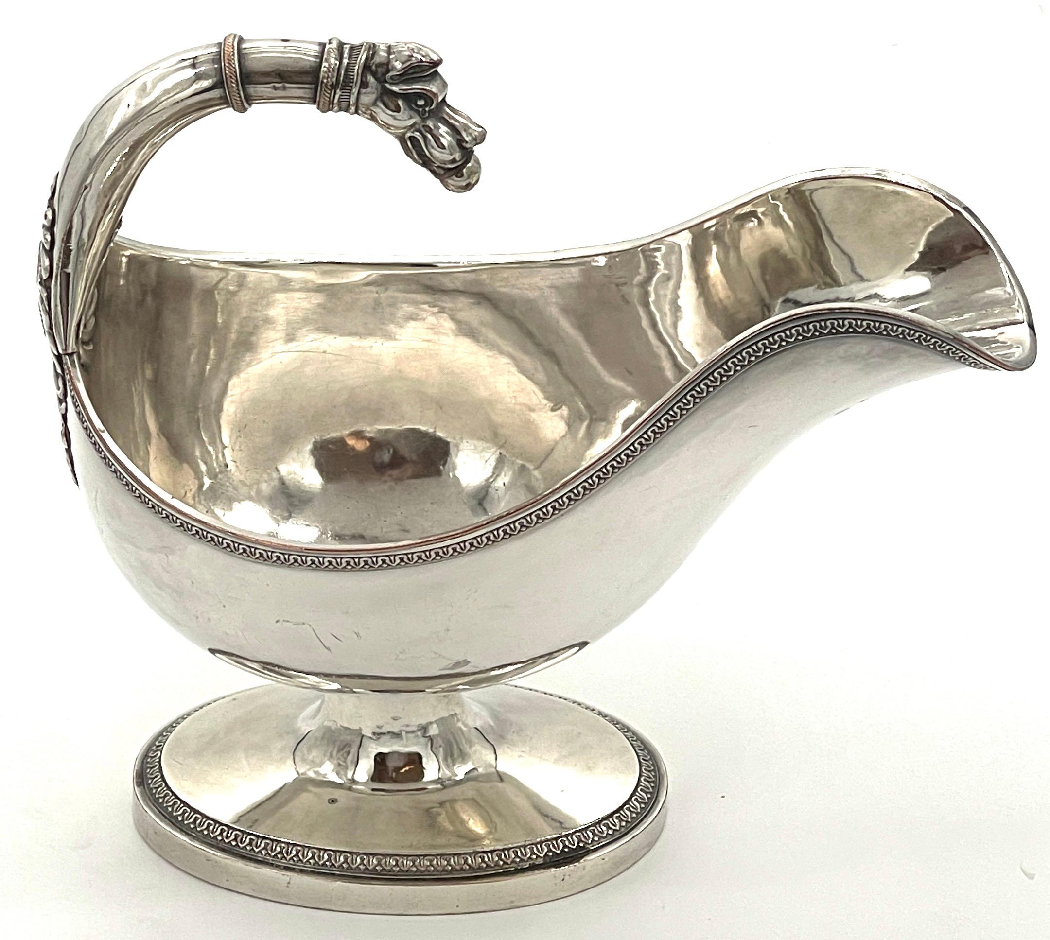 19th Century French Silverplated Christofle Style Dog Motif Gravy/ Sauce Boat 2