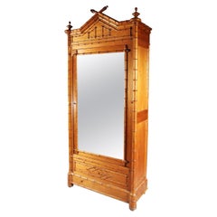 19th Century French Simulated Bamboo Armoire, Cupboard Wardrobe